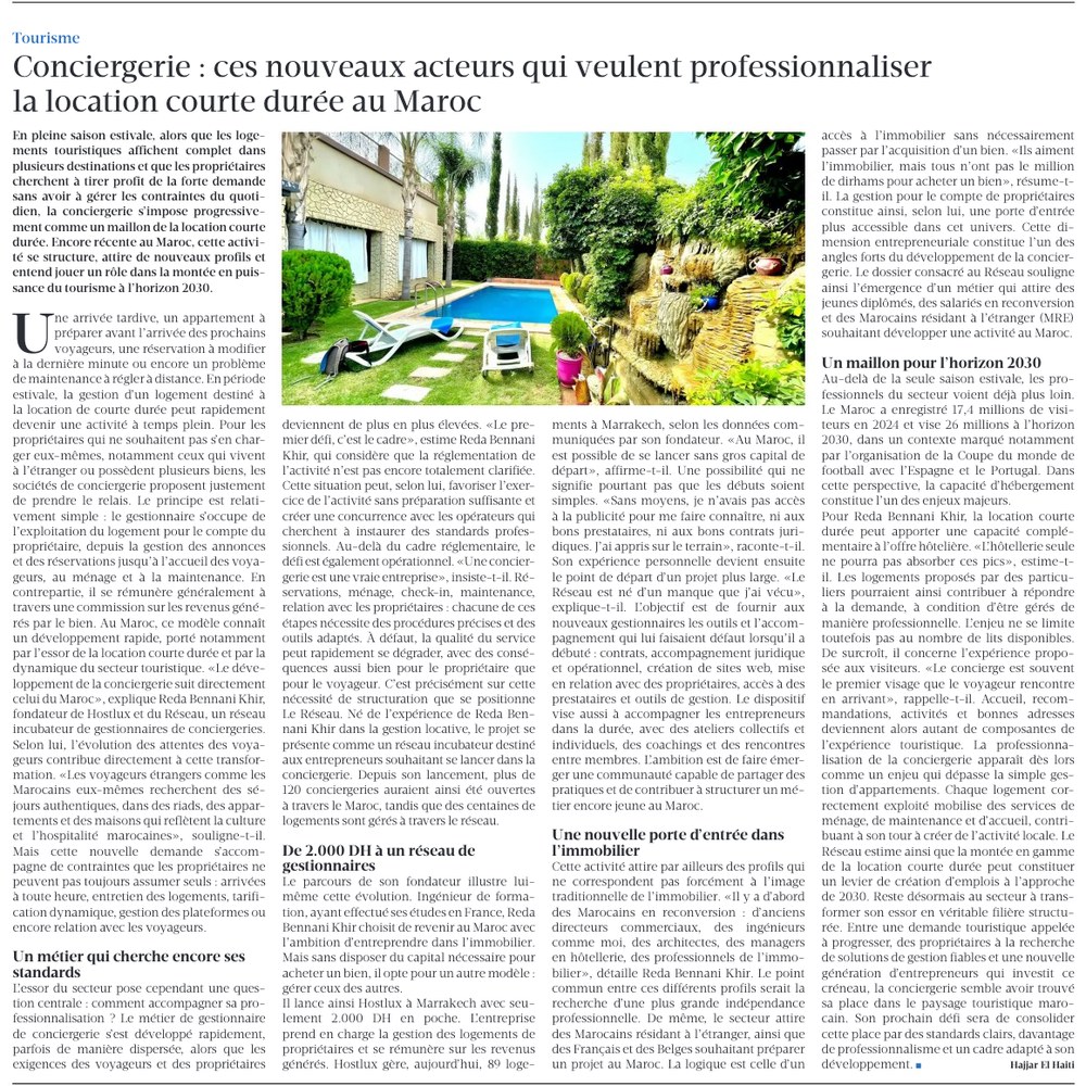 Location courte durée : ces acteurs de la conciergerie qui veulent professionnaliser le marché au Maroc